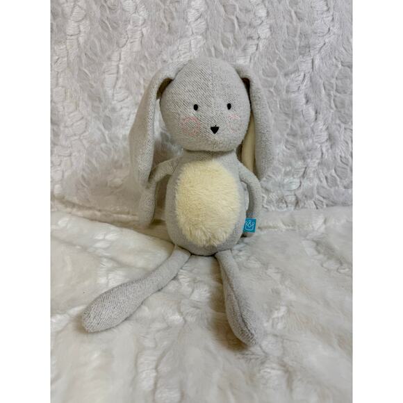 Manhattan Toy Company Sunny Bunny Embroidered Face Infant Safe Baby Lovey Rabbit - Picture 1 of 5